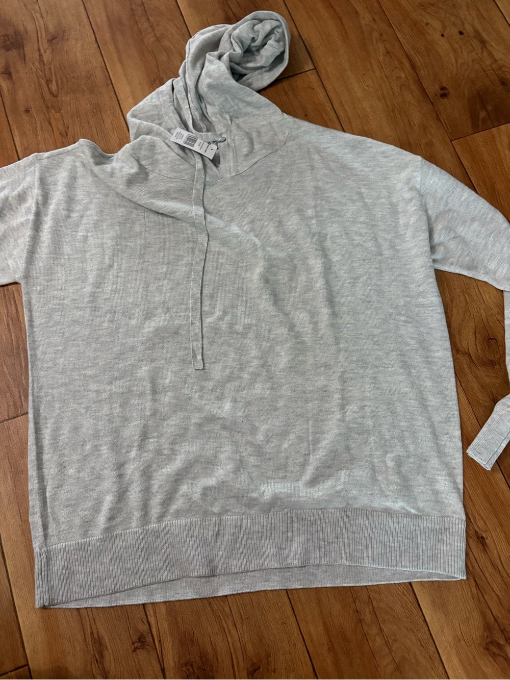 Light Gray Cowl Neck Sweater Hoodie - Women